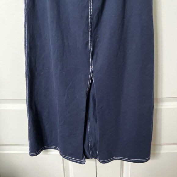 Vintage Liz Claiborne Maxi Skirt Womens M Navy Blue Y2K Coastal Sailor Fisherman - Picture 8 of 10